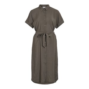 Vila Vihula ss midi shirt dress noos taupe
