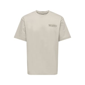 Only & Sons Onsfred life rlx ss print tee noos beige
