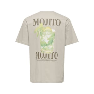 Only & Sons Onsfred life rlx ss print tee noos beige