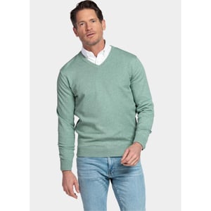 Bos Bright Blue Pullover heren cotton v-neck regular fit 618100cct-13/725