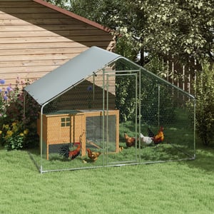 4goodz Kippenren met uv-bestendig zeil en gaas voor 5-8 kippen 300x170 cm