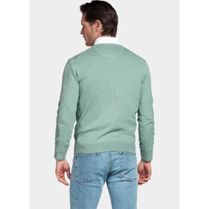 Bos Bright Blue Pullover heren cotton v-neck regular fit 618100cct-13/725