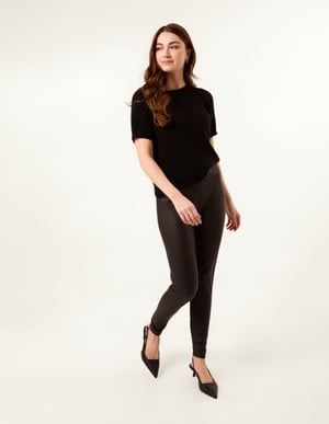 Black High Waist PU Elasticated Leggings