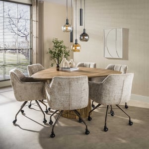 Hoyz eetkamerstoel raster - 67x62x82 cm set van 2