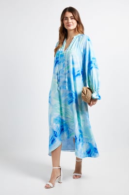 Abstract Tie Smock Dress