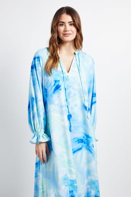 Abstract Tie Smock Dress