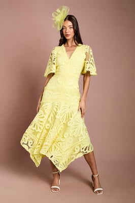 Placement Lace Hanky Hem Dress