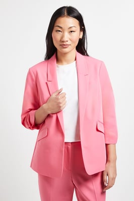 Petite Ruched Sleeve Blazer
