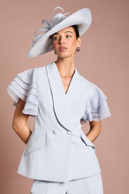Lisa Tan Frill Sleeve Statement Blazer