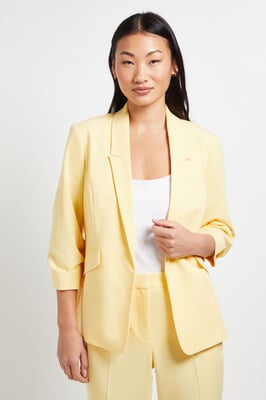 Petite Ruched Sleeve Blazer