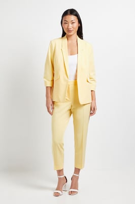 Petite Ruched Sleeve Blazer