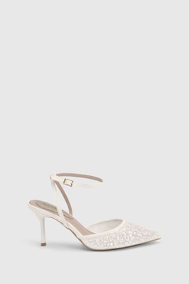 Bridal Maria Faux Leather Sequin Embellished Stiletto Court Shoes