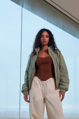 Funnel Neck Bomber Jacket
