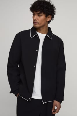 Tall Tailored Zip Up Contrast Piping Co-ord Harrington Jacket