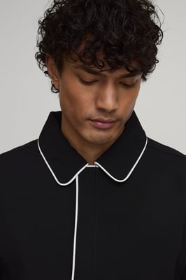 Tall Tailored Zip Up Contrast Piping Co-ord Harrington Jacket