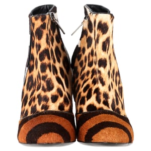 Dior Delta Animal-Print Wedge Ankle Boots in Brown Pony Hair