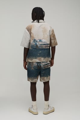 Relaxed Fit Car Tapestry Shorts