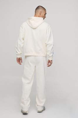 Oversized Boxy Official Flower Graphic Zip Through Hooded Tracksuit