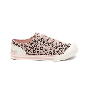Rocket Dog Jazzin Leon Leopard Womens Casual Trainers Light Pink