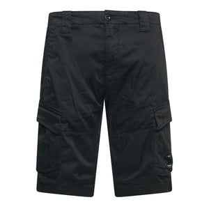 Heren C.P. Company Sateen Stretch Cargo Shorts in Zwart