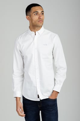 White Cotton Oxford Long Sleeve Shirt