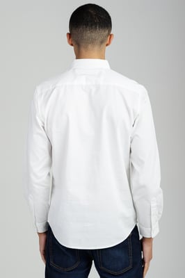 White Cotton Oxford Long Sleeve Shirt
