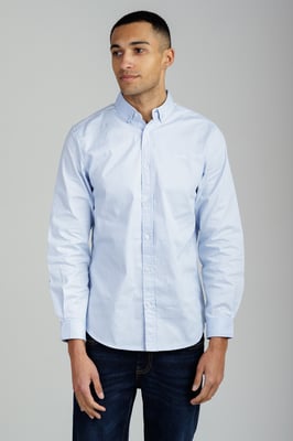 Light Blue Cotton Oxford Long Sleeve Shirt