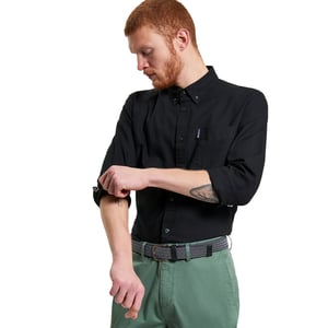 Ben Sherman Heren Signature Oxford overhemd met lange mouwen (Zwart)