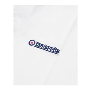 Lambretta Mens SS25 Triple Tipped Pique T-Shirt (White/Navy/Red)