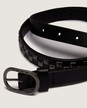 Check Leather Belt