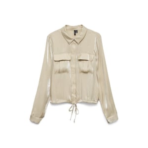 Vero Moda vmmarys liva ls tie shirt wvn lcs 10347234 oatmeal