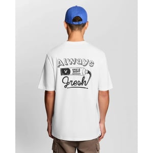 Lyle and Scott Ts2422v toothpaste graphic white black w104 t-shirt fancy