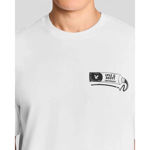 Lyle and Scott Ts2422v toothpaste graphic white black w104 t-shirt fancy