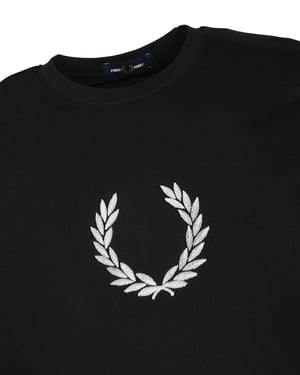 Fred Perry Textured Laurel Wreath T-Shirt Black