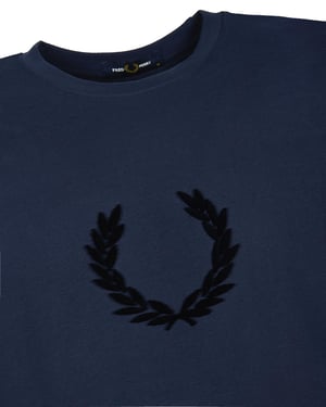 Fred Perry Textured Laurel Wreath T-Shirt Blue