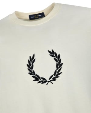 Fred Perry Textured Laurel Wreath T-Shirt Ecru