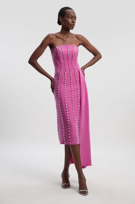 Tall Crystal Embellished Woven Plunge Detail Maxi Dress