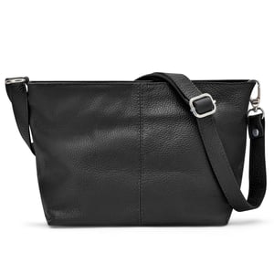 Women's Italian Leather Handbag Shoulder Bag in Black