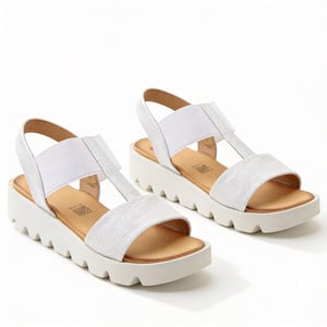 Heavenly Feet Ritz Shimmer Womens Slingback Sandals White/silver