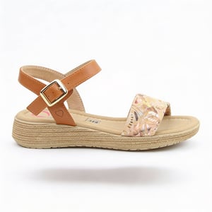 Heavenly Feet Sara Womens Platform Sandals Tan/gold Multi