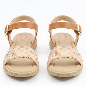 Heavenly Feet Sara Womens Platform Sandals Tan/gold Multi