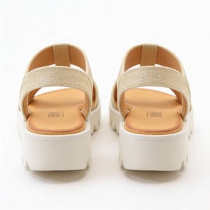 Heavenly Feet Ritz Shimmer Womens Slingback Sandals Beige/gold