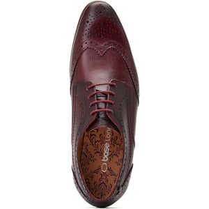 Base London Barbera Mens Brogue Shoes Dark Red