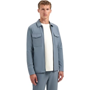 No Excess Overshirt full zipper stretch sedoc carbon blue