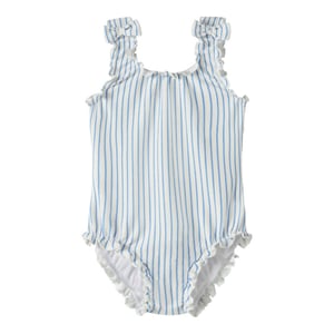 Name It Meisjes badpak geribd nmfzikka strik blauw gestreept