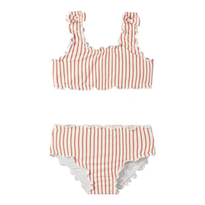 Name It Meisjes bikini set geribd nmfzikka strik rood gestreept