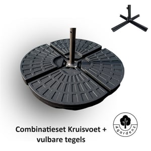 4gardenz ® combinatieset verzwaringsset met parasolvoet kruis 70 kg