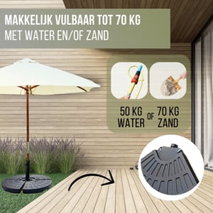 4gardenz ® combinatieset verzwaringsset met parasolvoet kruis 70 kg
