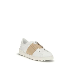 Valentino Garavani Witte Kalfslederen Bos Taurus Lage Sneakers