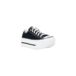 Converse Svart och Vit Tyg Plattform Sneaker